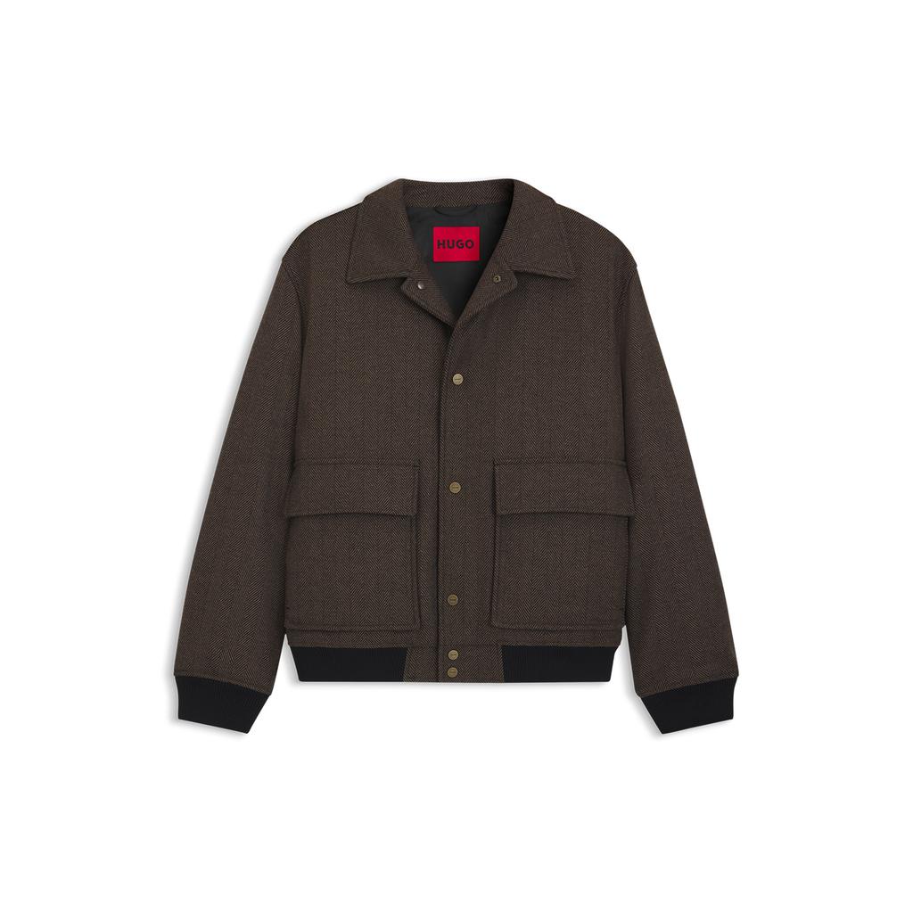 Hugo Herringbone Wool Blouson Jacket 50542617_217