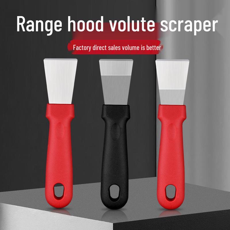 Stainless Steel Multifunctional Scraper for Pot Bottoms and Oil Stains - Black Kitchen Cleaning Tool