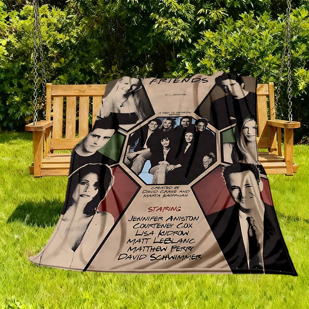 1PC Friends Outdoor Blanket Lightweight Flannel, Soft & Warm, All-Season Use for Sofa, Outdoor, Camping, Living Room, Office150