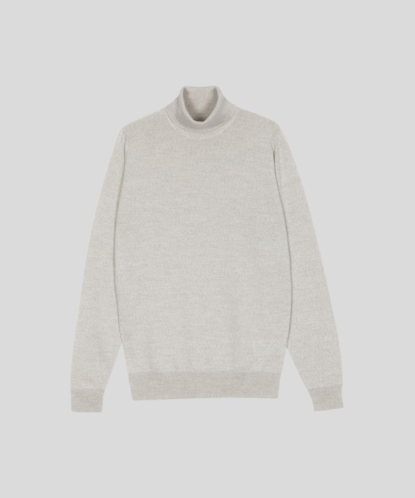 JOHN SMEDLEY Connell Extra Fine Merino Wool Standard Fit Roll-Neck Pullover Core 10 Colors (B Type)