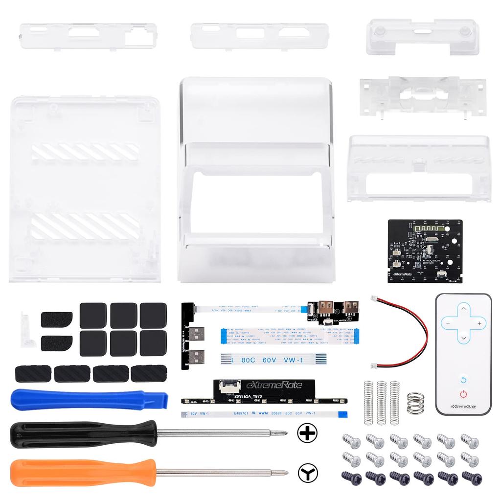 Not the Charging Dock Itself eXtremeRate Replacement Shell AiryDocky DIY Kit LED Version Compatible with Nintendo Switch Switch OLED Model Compatible