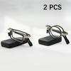 2 Pairs of Anti Blue Light Reading Glasses Round Full Frame Anti Farsightedness Lightweight Stainless Steel Portable Case
