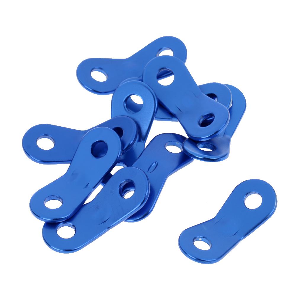 10pcs Tent Guy Line Cord Tighteners Runners Camping Awning Rope Tensioners - Blue