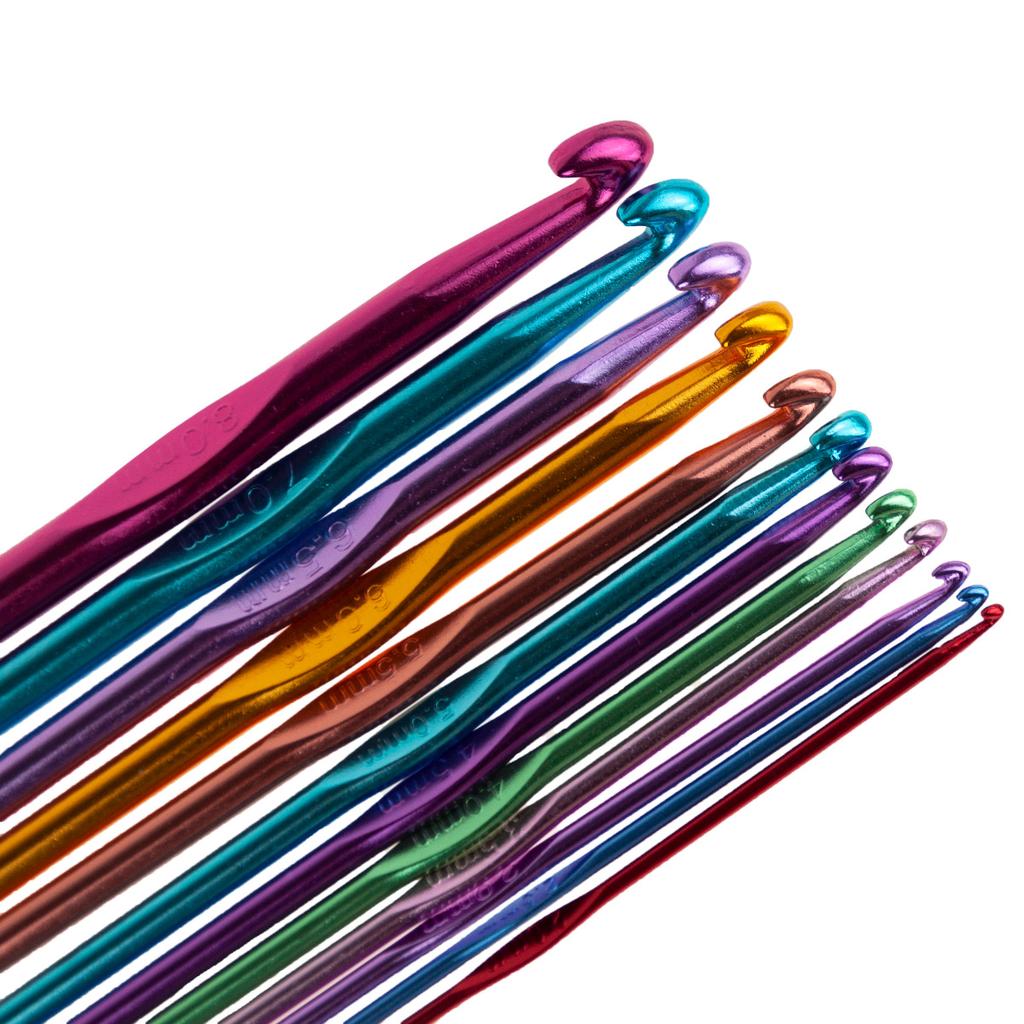 HH80 CROCHET HOOKS SET 12 HOOKS 2-8MM SET winter evenings