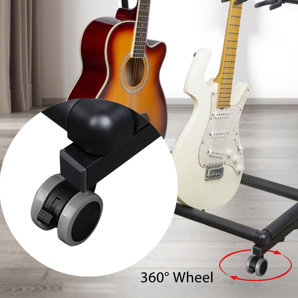 Guitar Holder Stand Multi Guitar Stand Metal and EVA Multiple Guitars Display Holder with Wheels for Shops Multi Guitar Stand