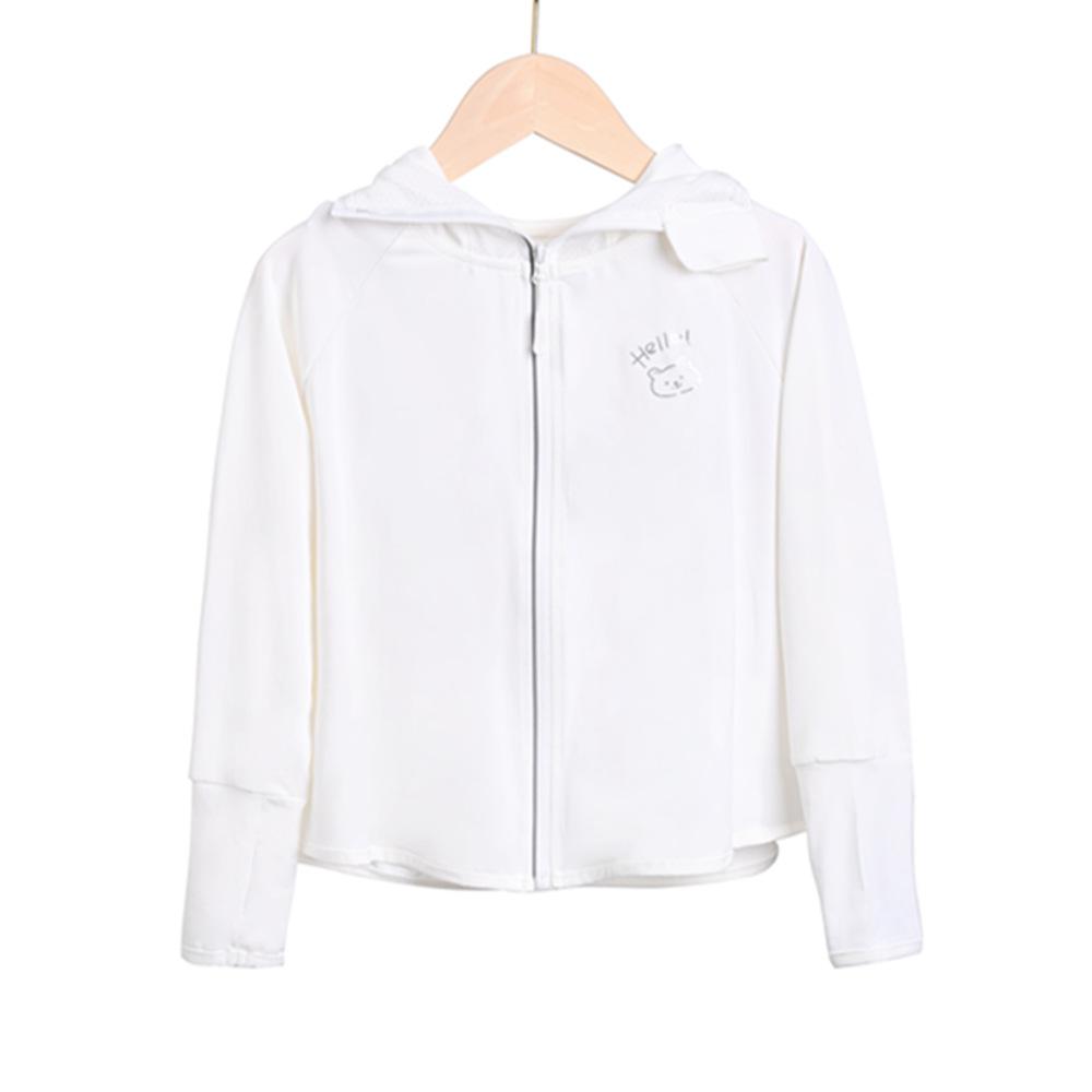 Kids Summer Ice Silk Sun Protection Jacket UPF50+ UV Protection Lightweight Breathable Soft Sun Hoodie for Boys and Girls M белый