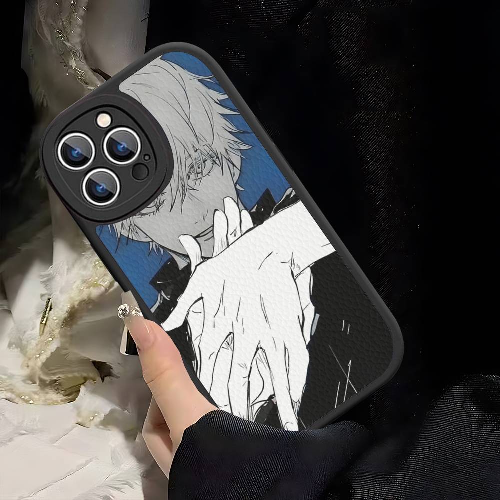 

Jujutsu Kaisen Satoru Gojo Comics Phone Case Leather For IPhone 16 15 14 13 12 11 Pro Max Plus Matte Cover iphone 12