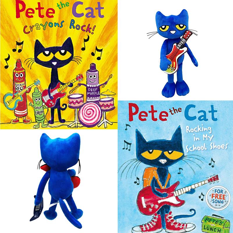 Pete The Cat Guitar Blue Stuffed Animal Game Cartoon Plush Toy Doll Makers Merry