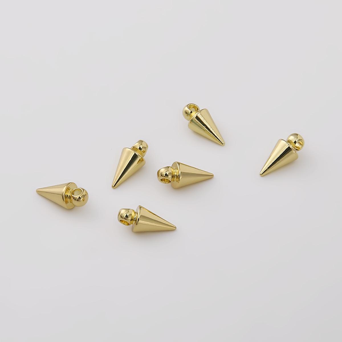 

2 шт. 11/15 мм латунный конус подвеска-подвеска для серег и ожерелья DIY фурнитура для изготовления ювелирных изделий 5x11mm 2pcs/bag