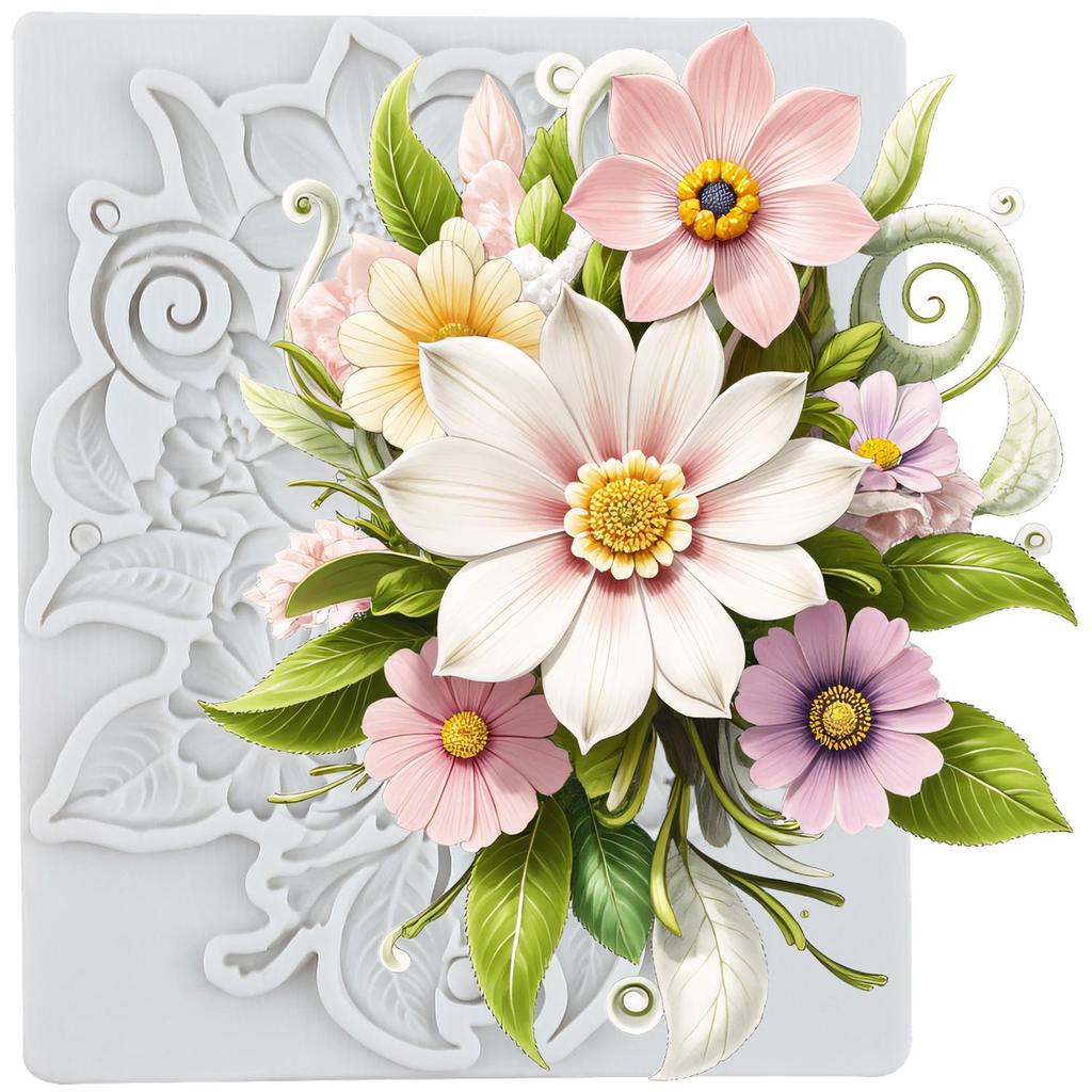 Flower Silicone Molds Chrysanthemum Poppy Flower Fondant Mold Cake Decorating Tools Cupcake Topper Candy Chocolate Gumpaste Mold