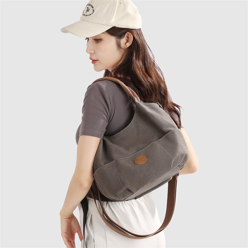 Canvas Shoulder Bag Large Capacity Tote Bag Women's Commuter Underarm Bag