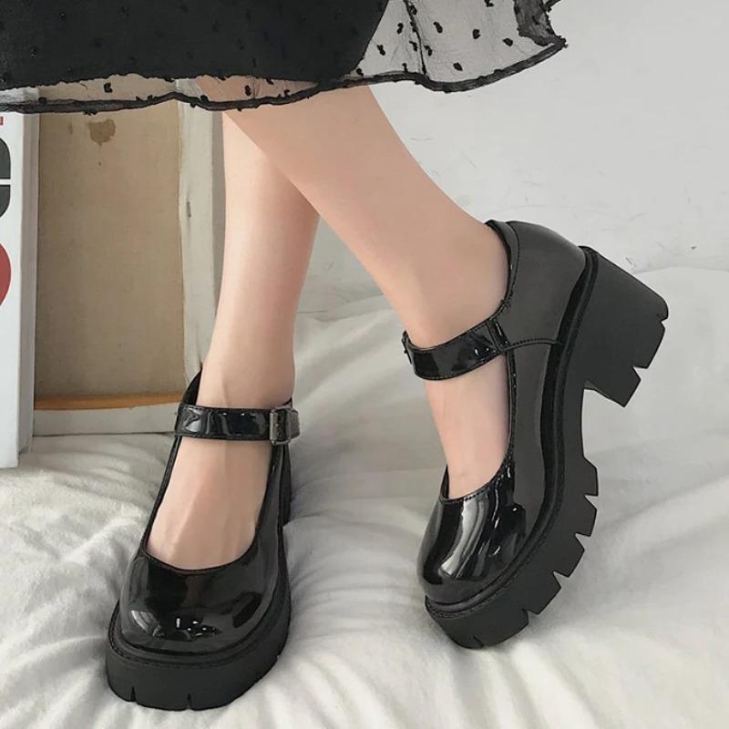 Модные британские туфли Мэри Джейн на толстом каблуке — фото 3