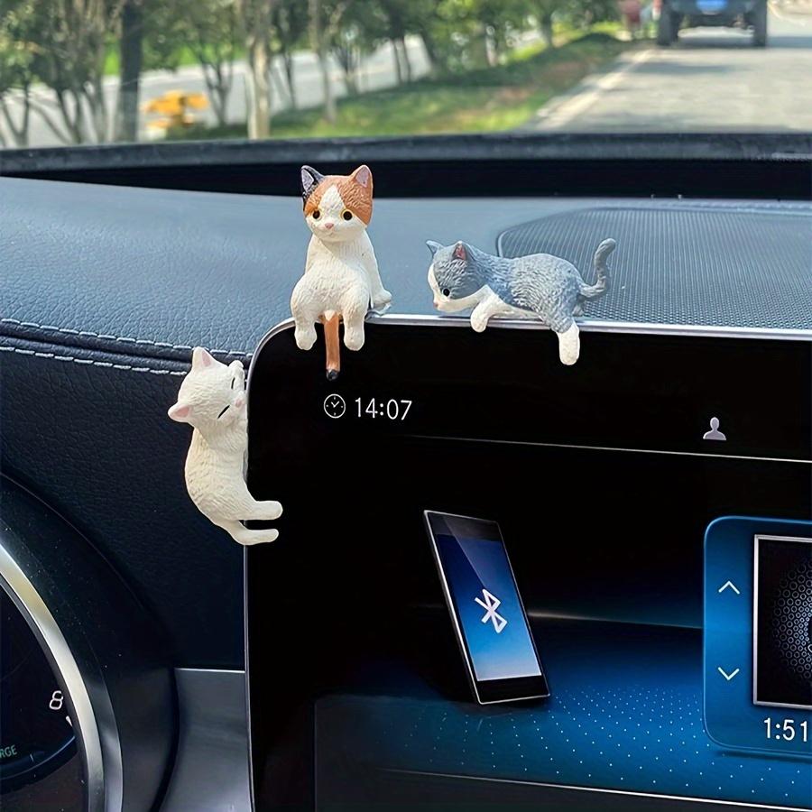 4PCS Car ornament, cute cat, lazy cat, lazy cat, center console screen decoration ornament, rearview mirror, reclining doll