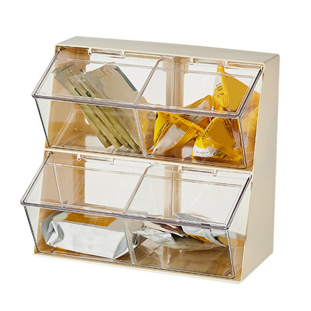 Storage Rack Countertop Organizer Stackable Tea Bag Holder Storage Container with Capacity Transparent Organizer for Countertop