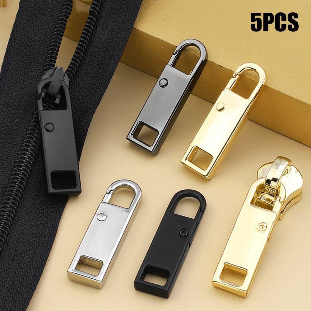 5pcs Bag Suitcase Zipper Repair Kit Sewing Kit Metal Zip Zipper Slider Metal Zipper Head Zipper Pull
