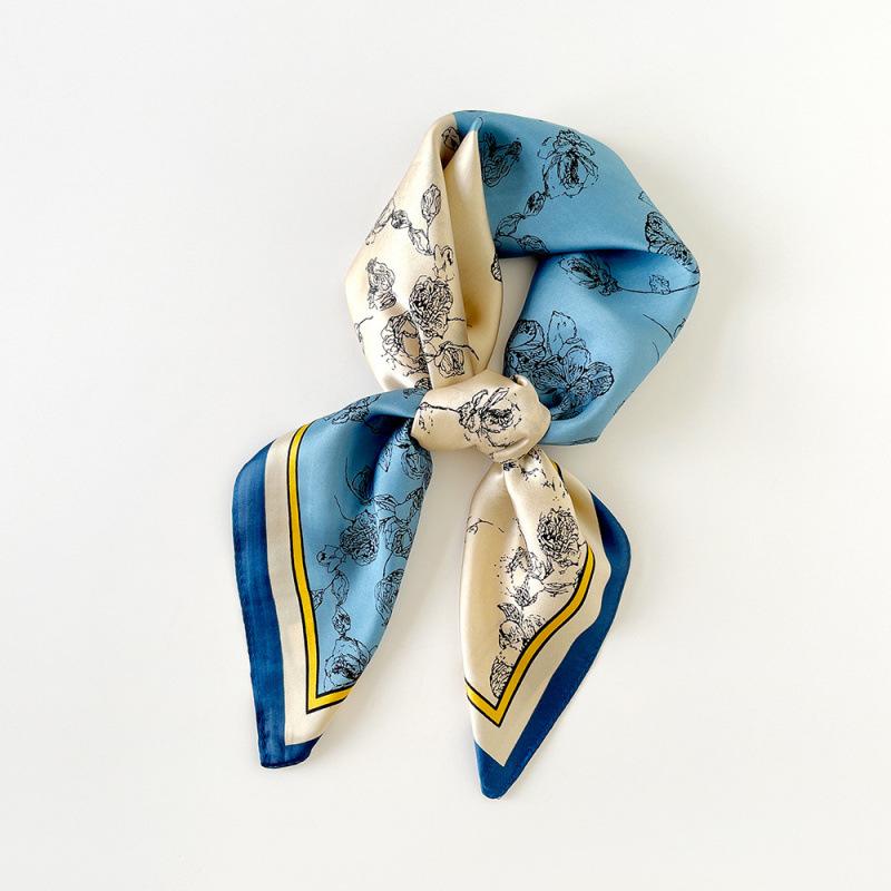 New Spring and Summer Scarf Yellow Pastoral Floral Scarf Scarf Professional Decorative Shirt Scarf Shawl