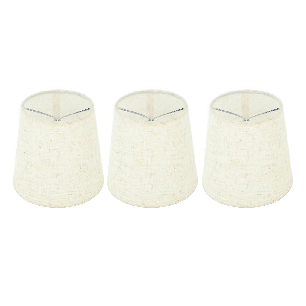 3Pcs Lampshades Hand Crafted Natural Linen Stylish Dustproof Barrel Chandelier Shades For Table Lamps and Floor Light