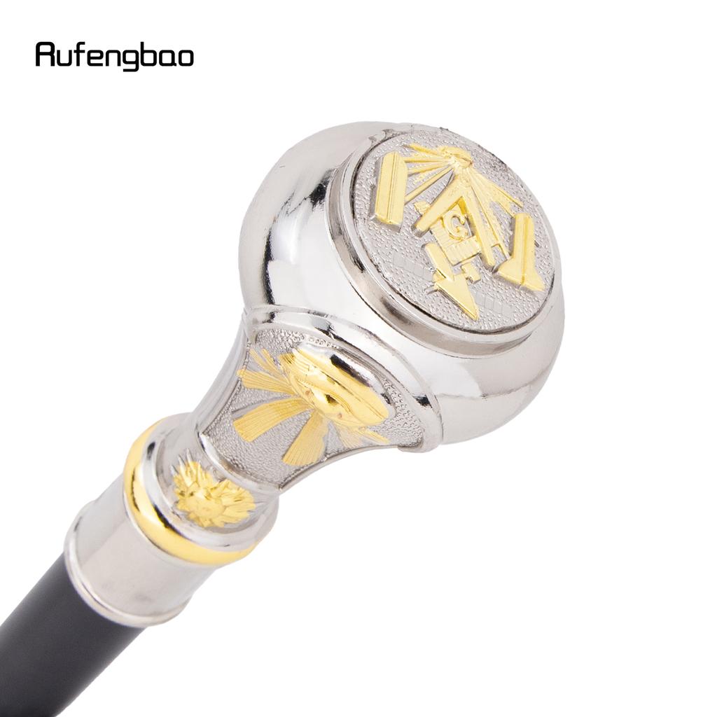 Golden White Freemasonry Freemasons VG Totem  Walking Cane Fashion Walking Stick Gentleman Crosier Knob Walking Stick 93cm