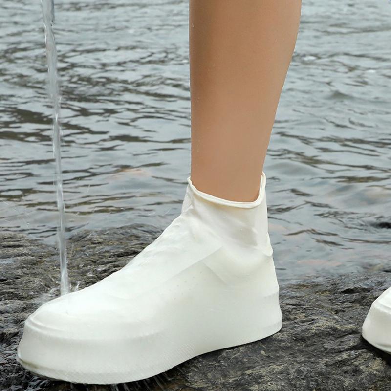 Rubber Latex Rain Shoe Covers Reusable Thickened Rain Boot– Anti-Slip, Portable for Outdoor Hiking & Travel