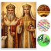 Diamond Painting Set DIY 5D Full Diamond Religious Byzantine King Queen Portrait Crafts for Home Wall Decoration