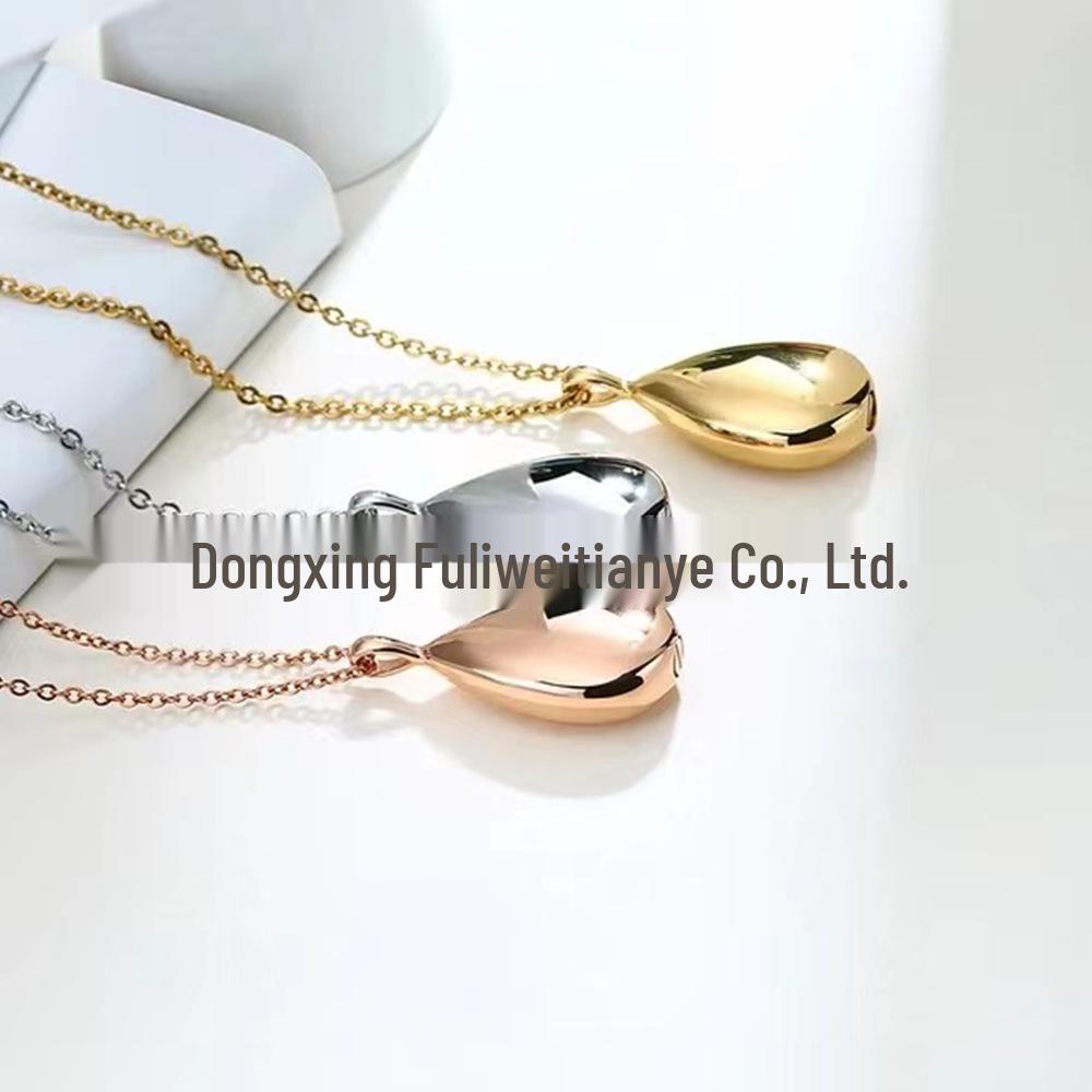 Titanium Steel Hollow Memorial Pet Cremation Pendant Necklace