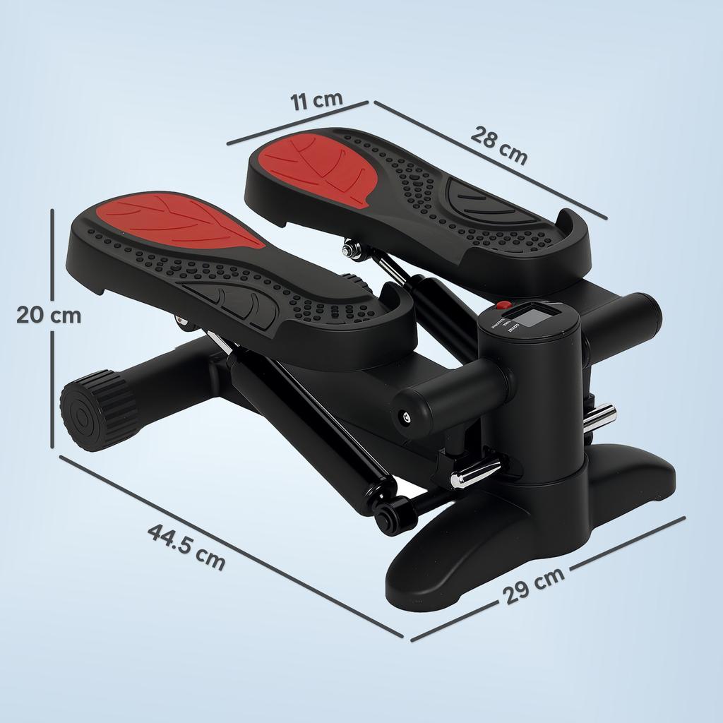 Mini Stepper, Compact Stepper Machine for Workouts, Fitness Stepper with LCD Monitor and Non-Slip Pedals, Black