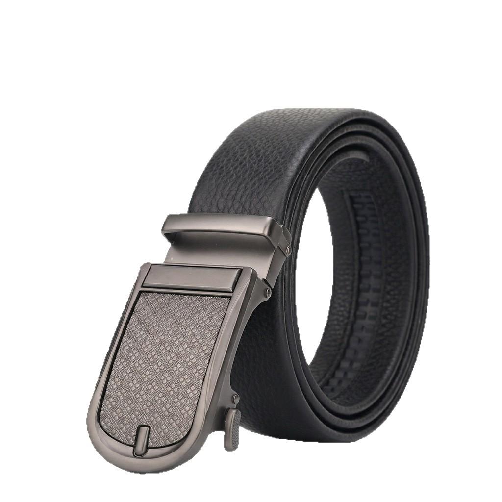 Men's Genuine Leather Automatic Buckle Belt - High-End Business & Casual Style