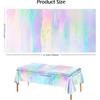 MUSSIN 3 Pack Iridescent Plastic Tablecloths, Shiny Rectangle Disposable Table Covers Iridescent Party Decoration 54" x 108"