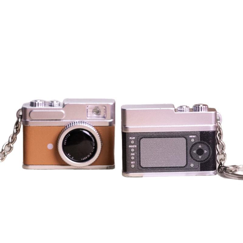 Mini Retro Camera Keychain with Light & Sound: Dual-Use Ornament for Kids