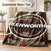 Custom Text Flannel Blanket Kenworth Print Warm Cozy Blanket Home Sofa Bedding