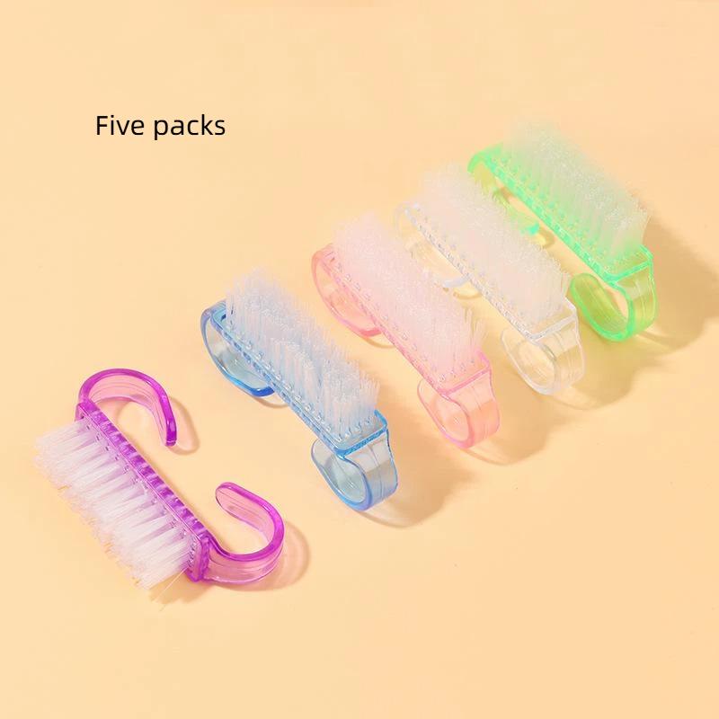 Colorful Translucent Nail Cleaning Brushes Soft Bristle Portable Nail Scrubber for Home Use Professional Nail Salons Manicure