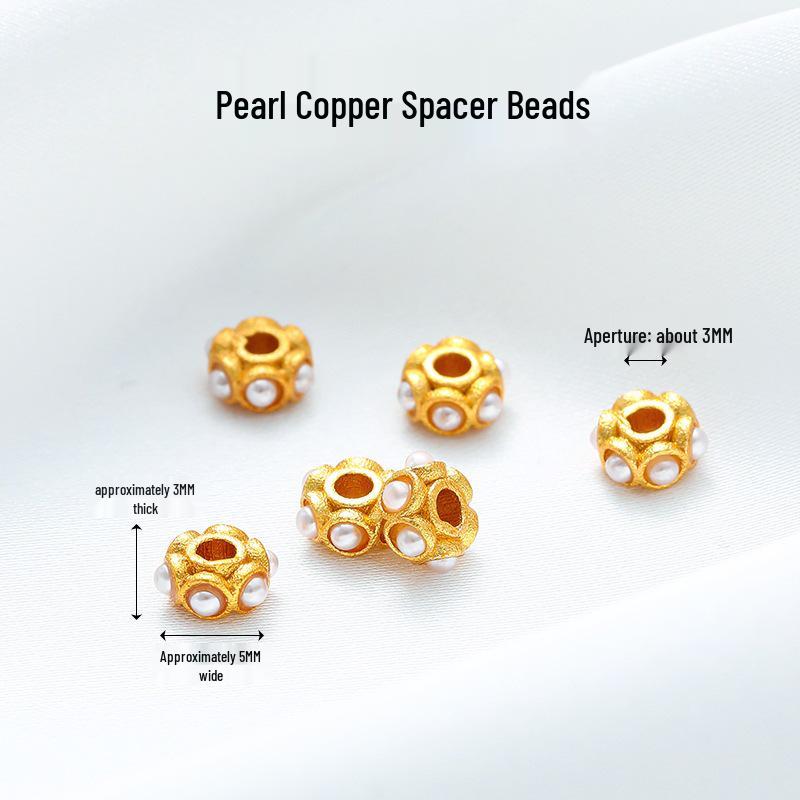 Vintage Brass Filigree Pearl Spacer Beads for Handmade DIY Bracelets