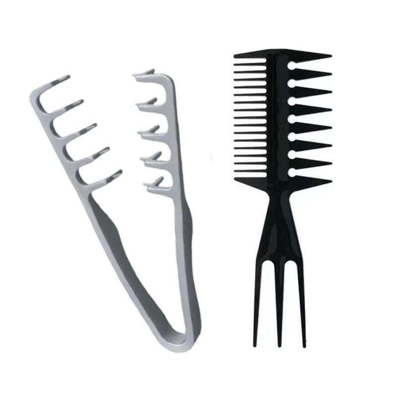 Men's Pompadour Fishbone Styling Comb – Plastic Hairdressing & Drawing Comb for Pomade.
