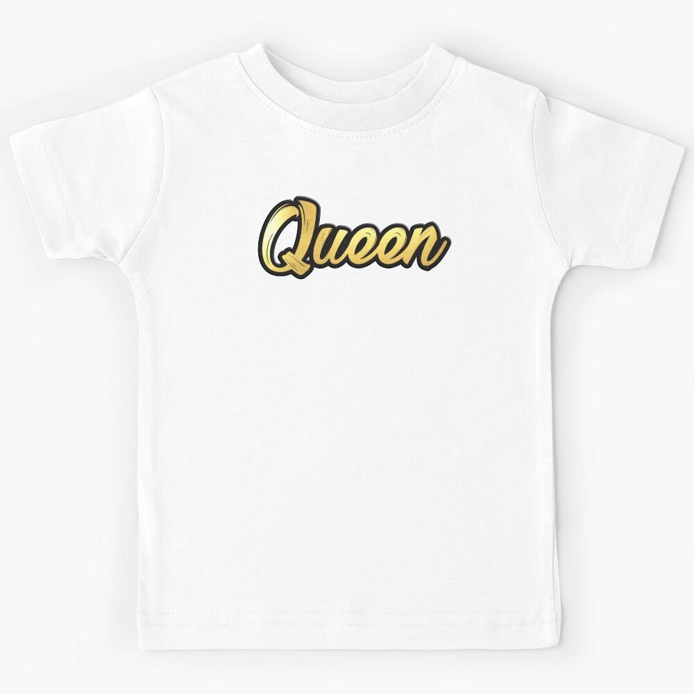 Shiny black and Gold QUEEN word ver3 Kids T-Shirt 110