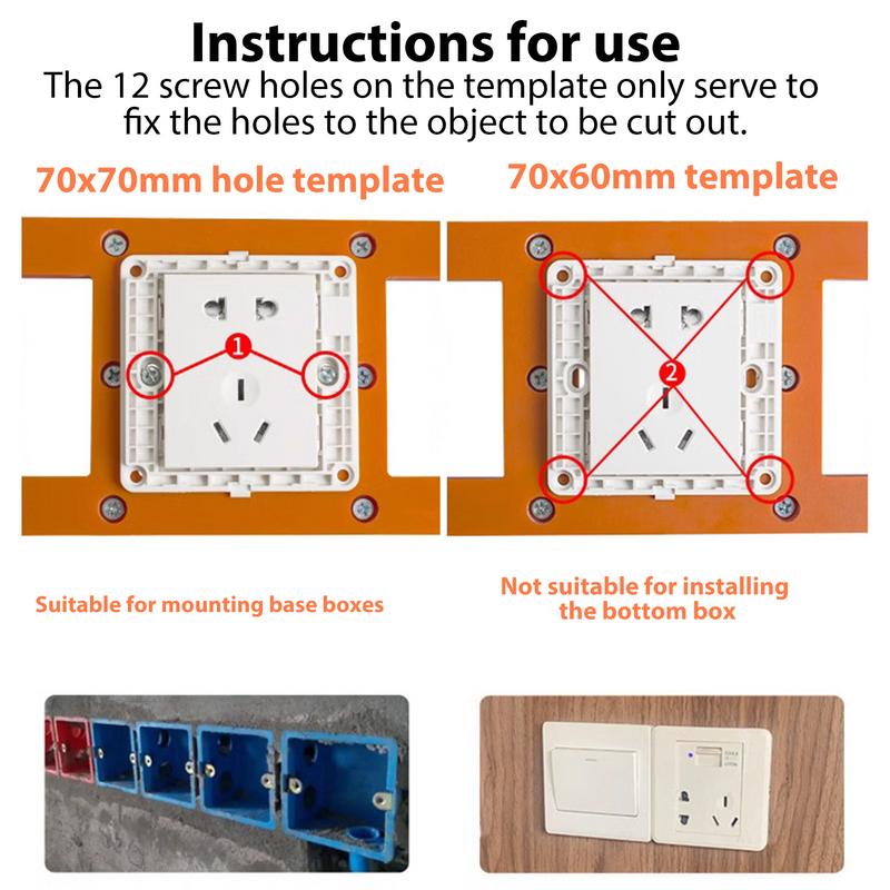 Drywall Electrical Plug Stencil Tool Sockets Slotting Template Electrical Plug Stencil Tool Sockets Box Mounting Bracket