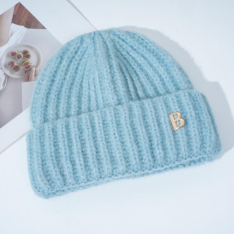 New Hat for Women's Warm Winter Knitted Hat Korean Version of Versatile Big Head Circumference Windproof Ear Protection Wool Hat