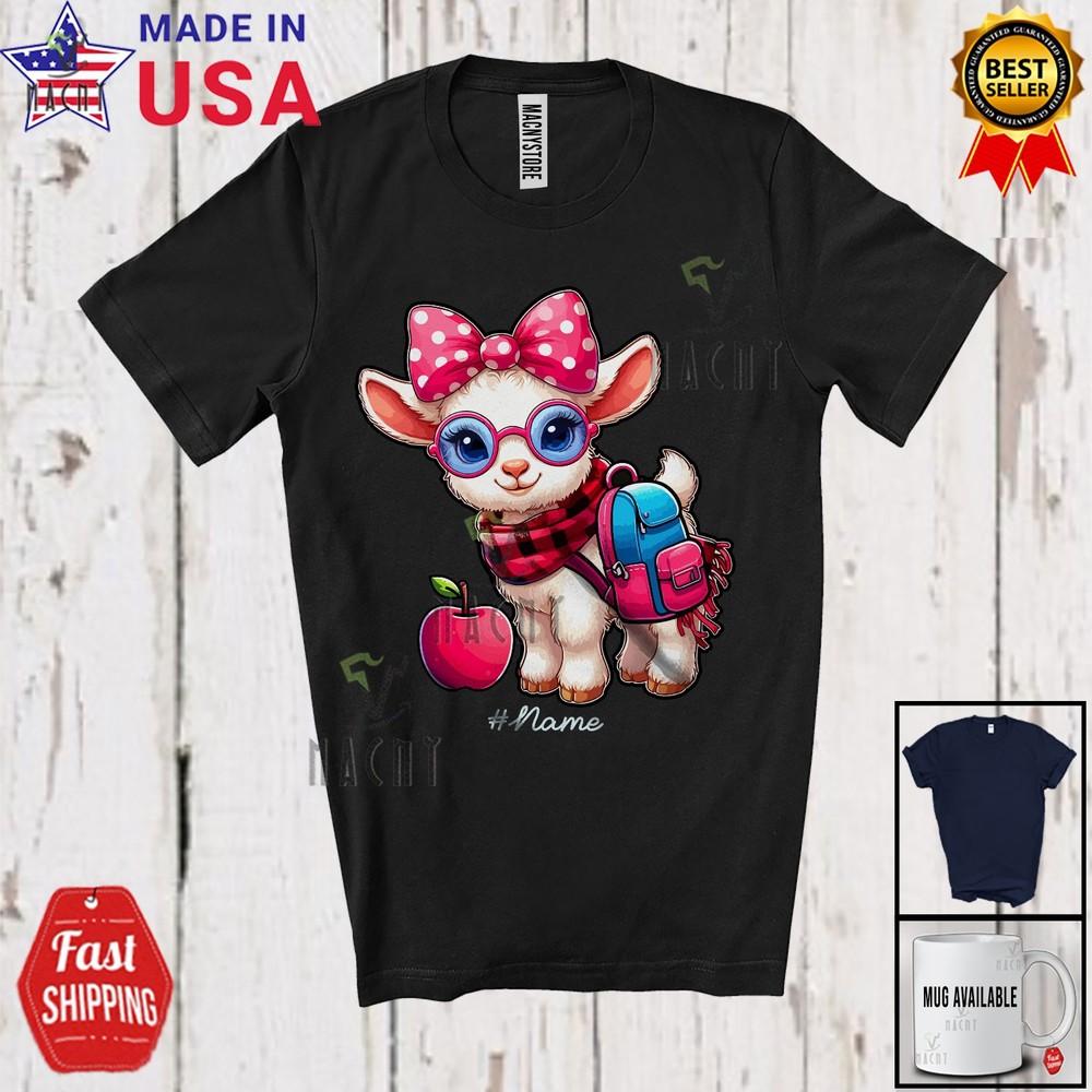 Custom Name Goat Teacher Sunglasses Lovely Back To School Farmer Farming Shirt