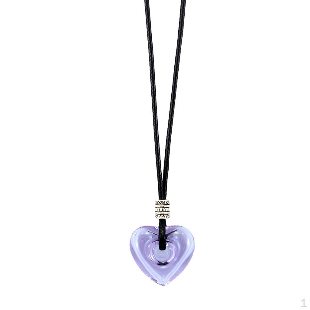 Essential Diffuser Perfume Baroque Heart Glass Pendant Necklace