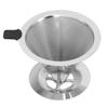 Stainless Steel Coffee Dripper Drip Cone Coffee Filter Reusable Coffee Filter Cup for Kitchen2‑4 Cups