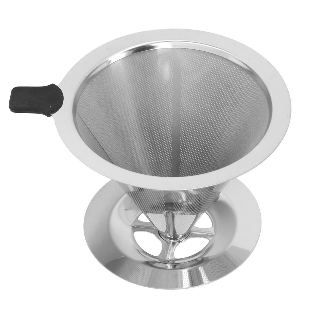 Stainless Steel Coffee Dripper Drip Cone Coffee Filter Reusable Coffee Filter Cup for Kitchen2‑4 Cups