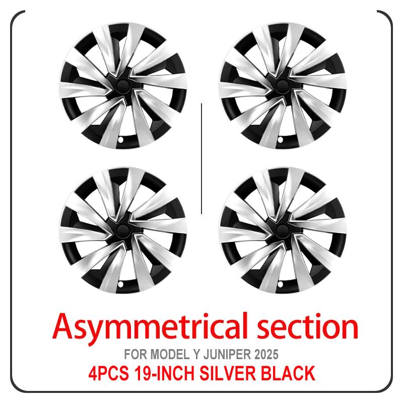 4 pièces pour modèle Y 2025 Juniper 19 pouces Style Turbine enjoliveur pour Tesla jante couverture accessoires capuchon de moyeu bouchon de