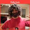 Versatile Mens Funny Wig Beard Hats With Mad Caveman Winter Knit Beanies**