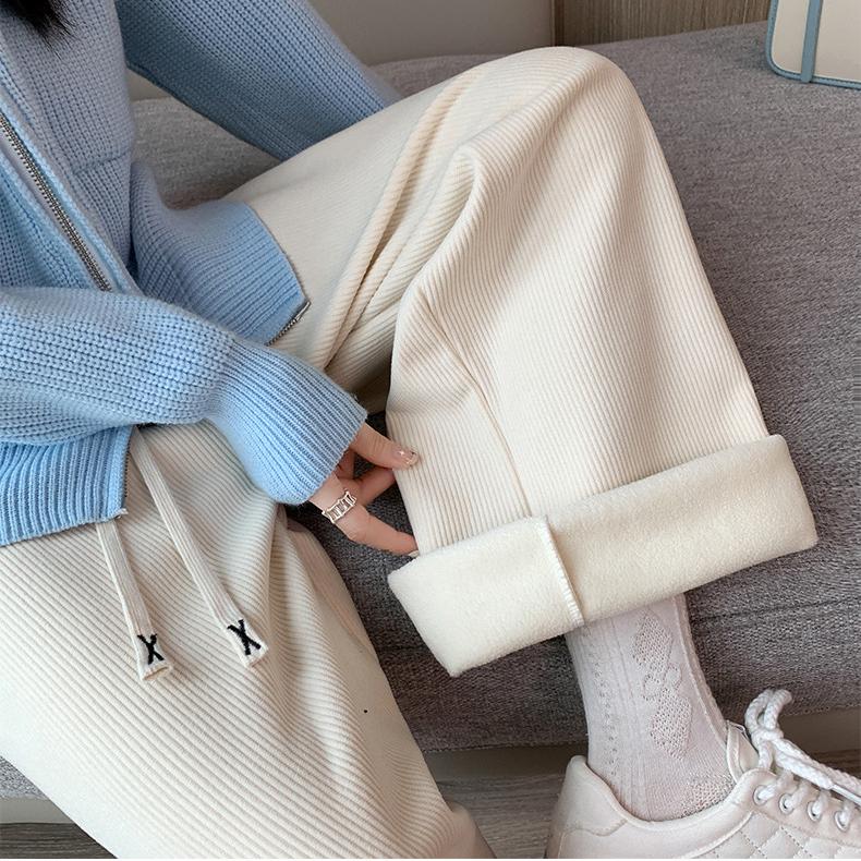 Butterfly Logo, High Waist, Loose and Flowing Figure, Casual and Loose Straight Tube, Slimming and Wide Leg Pants for Women
