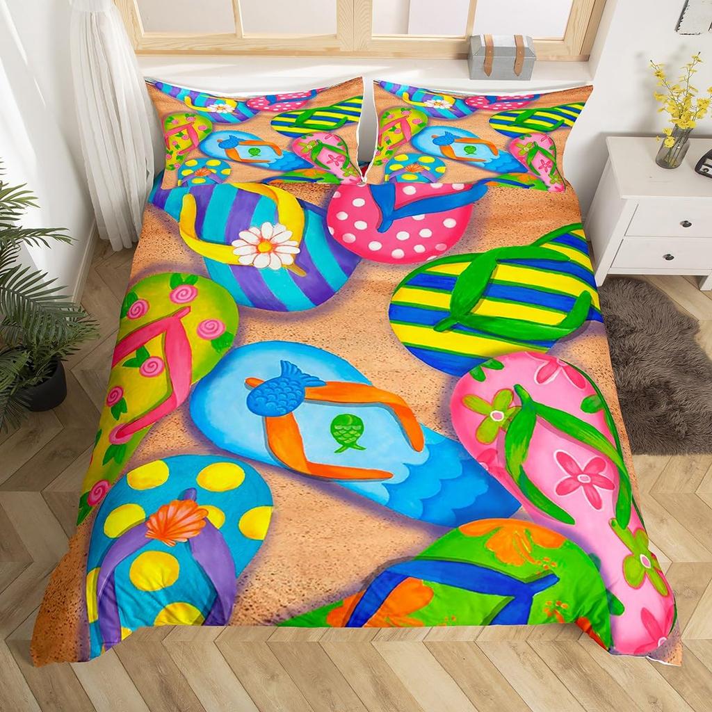 Summer Theme Duvet Cover For Teens Adults Duvet Cover Queen Lightweight Down Room Decor 2 Pillowcases 1 Duvet Cover No Comforter