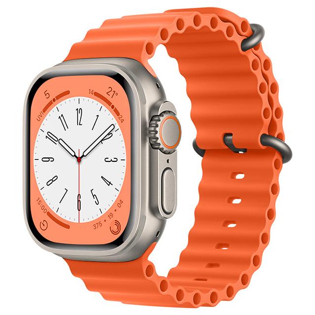Bracelet océan pour Apple watch Ultra, en silicone, 49mm 44mm 45mm 40mm 41mm 42mm 38mm, iWatch série 7 6 5 4 3 2 1 se 8 Ultra 9