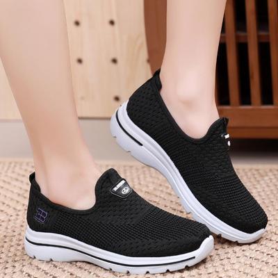 Chaussures de marche respirantes Fly Knit pour femmes avec semelles en polyuréthane