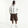 Mens Winter Hooded Stand Collar Quilted Puffer Jacket With Patch Badge Loose Fit Cotton-Filled Warm Coat