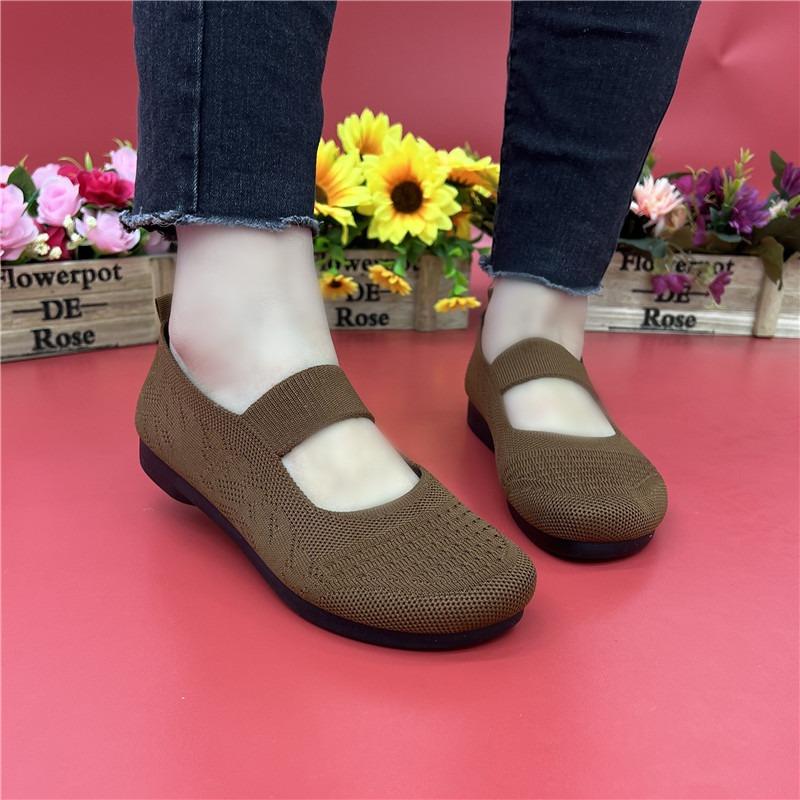 Polyurethane sole new cloth shoes women's single shoes Doudou shoes spring and summer flat bottom one pedal mother shoes