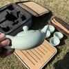Chinese Ceramic Kung Fu Tea Set 7/9pcs Tea Set Tea Pot Set  Teapot Koi Tea Cup Tea Wood Tray Tea Travel Bag Tea Tray Cloth