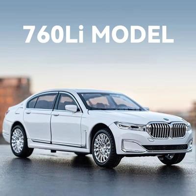 1/24 BMW 760Li Computer Desktop Ornaments Alloy Metal Die-casting Car Model Children's Toys Boutique Decoration Suitable for Teenagers Gift